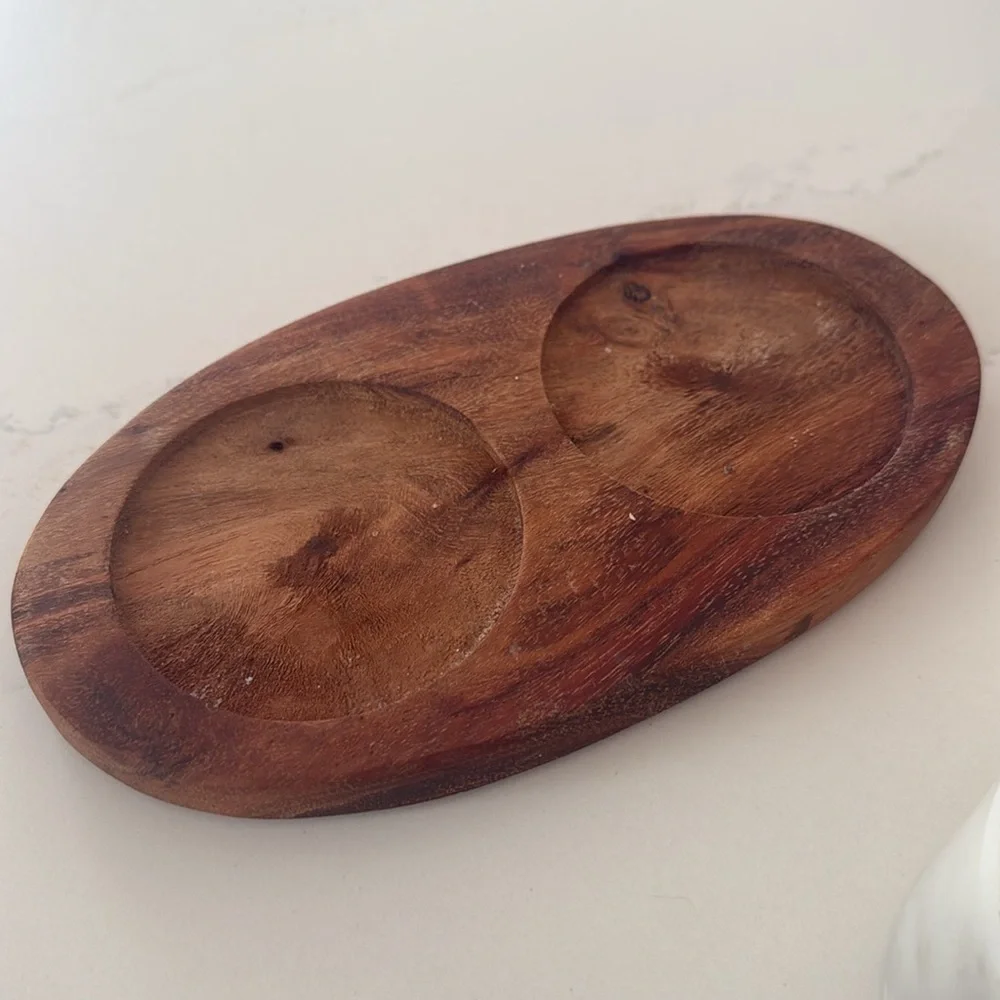Marble Salt And Pepper Holders on Wooden Tray